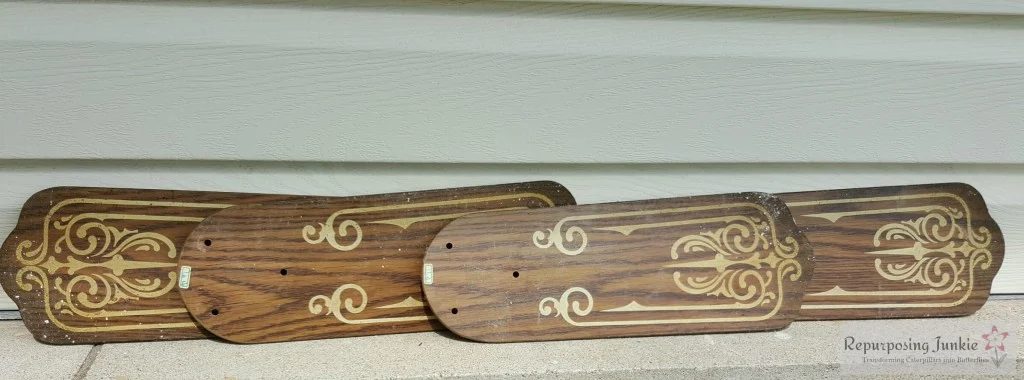 2 Old Ceiling fan blades upcycle, by Repurposing Junkie featured on @Bekob