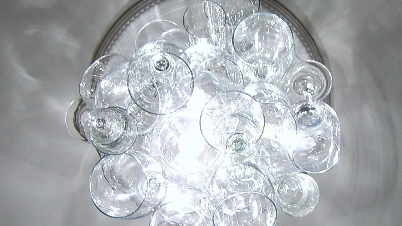 4a Handmade Wine Glass Chandelier