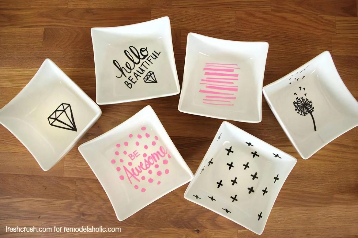9 Custom Decorated Sharpie Dishes