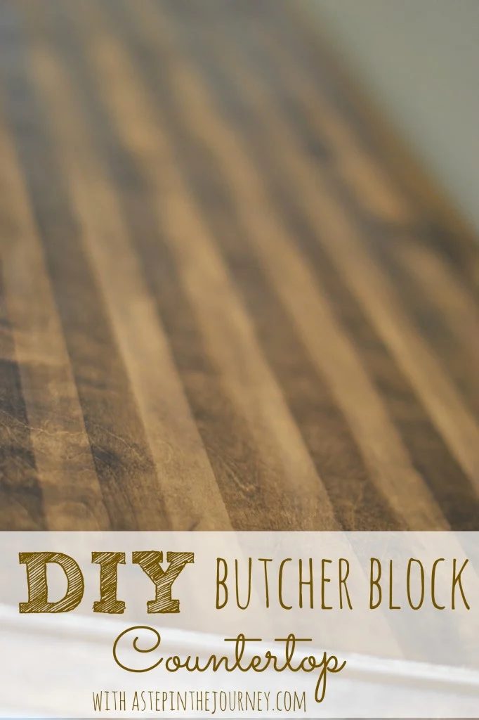 handmade butcher block countertop for a repurposed dresser