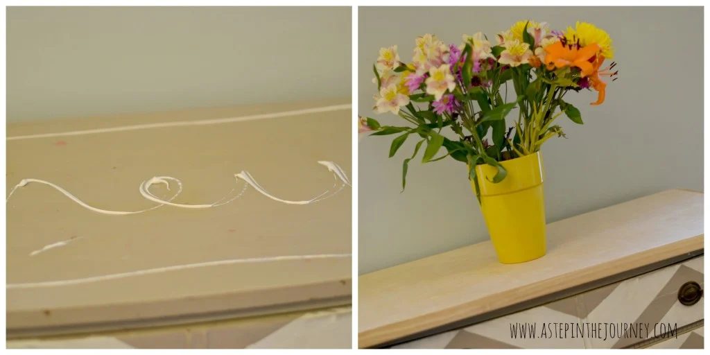 how to attach wood butcher block top to dresser