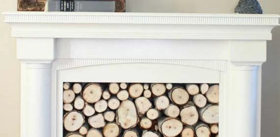 Repurposed Faux Fireplace Mantel