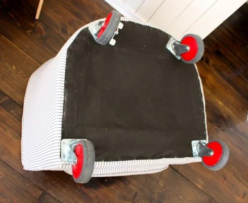 tub chair wheels attached