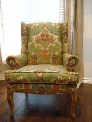 wingback chair reuphostered