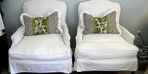 Reupholstered Arm Chair, Before and After