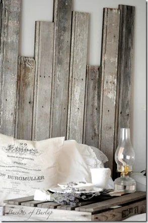 rustic wood headboard