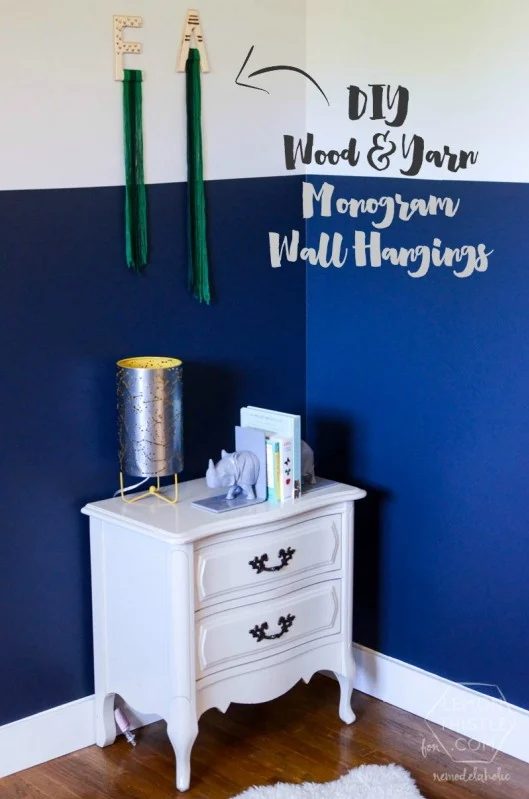 Handmade Wood Yarn Monogram