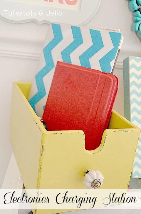 handmade charging station little drawer by tatertots and jello via Bekob
