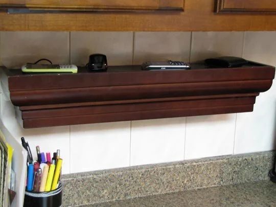 handmade charging station wall mount shelf