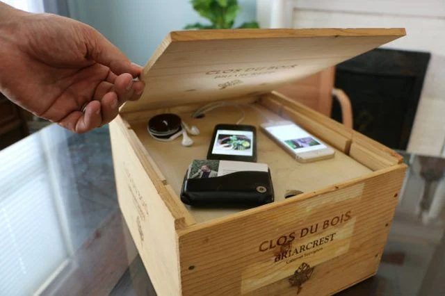 wine crate handmade charging station