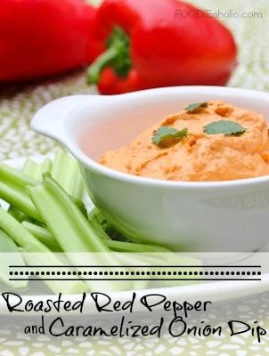 Roasted Red Pepper and Carmelized Onion Dip for Vegetables