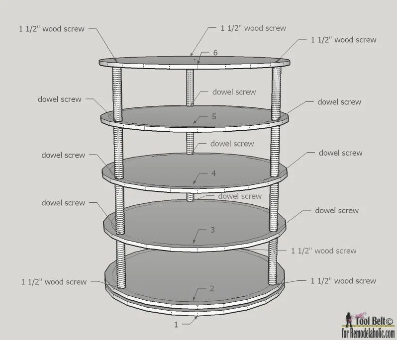 Handmade Rotating Shoe Rack Plans on Bekob.com