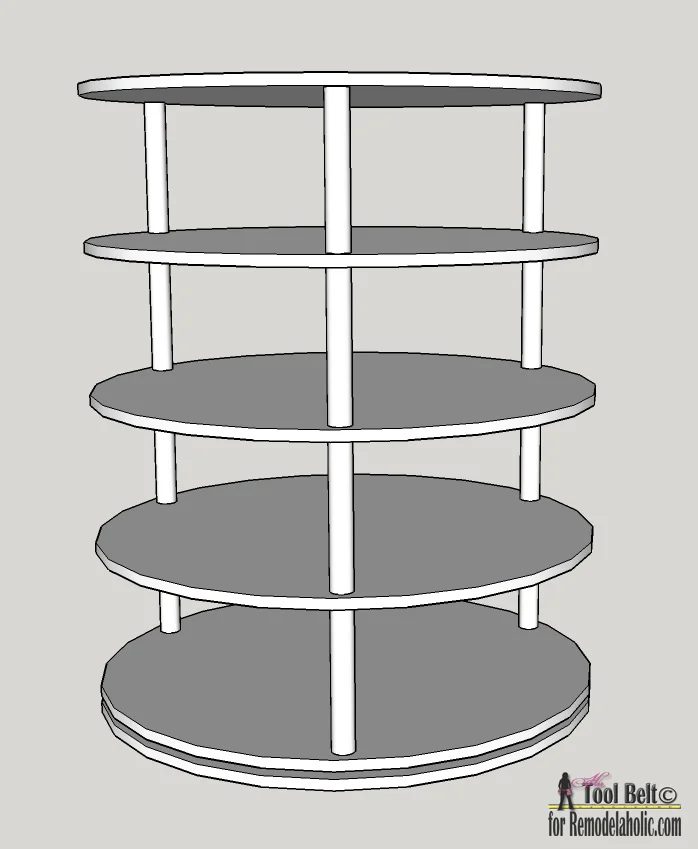 Handmade Rotating Shoe Rack Plans on Bekob.com