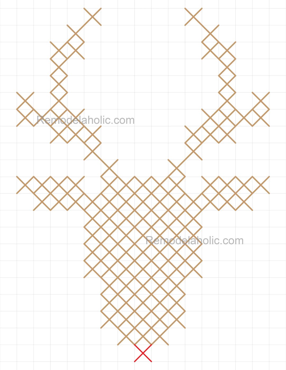 Reindeer pattern 8.5x11 half scale