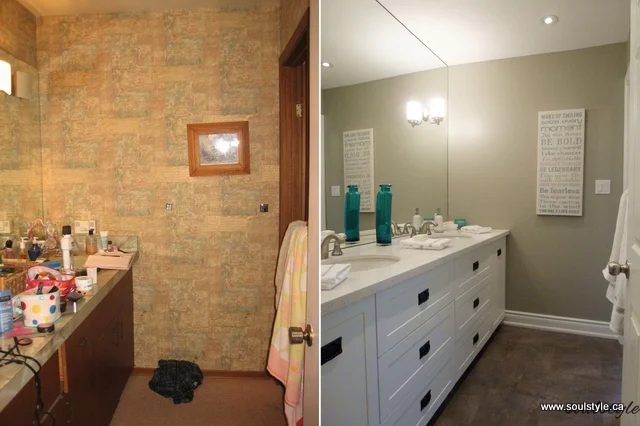 Soul Style bathroom makeover white vanity on @Bekob