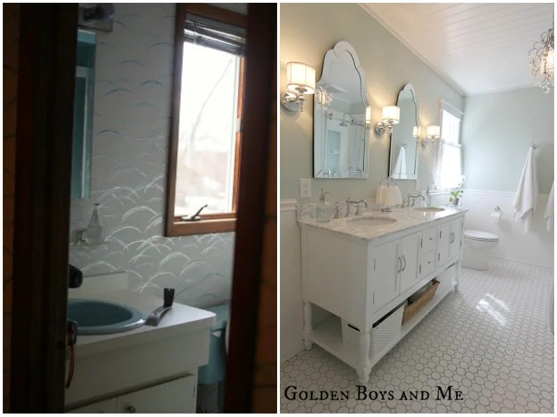 Elegant bathroom before and after - Golden Boys and Me on @Bekob