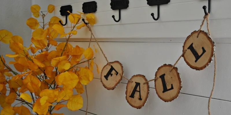 Rustic Fall Wood Slice Banner