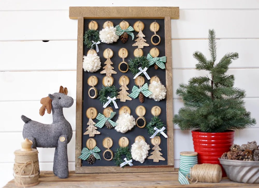 Rustic Farmhouse Christmas Ornament Advent Calendar