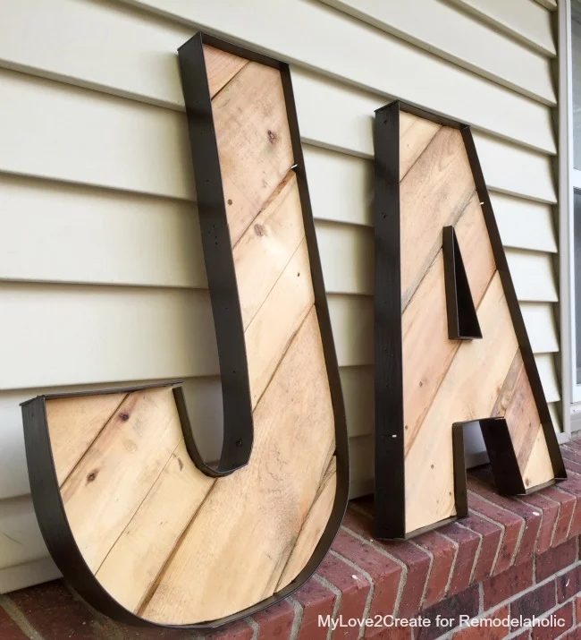 large rustic industrial letters Handmade walkthrough
