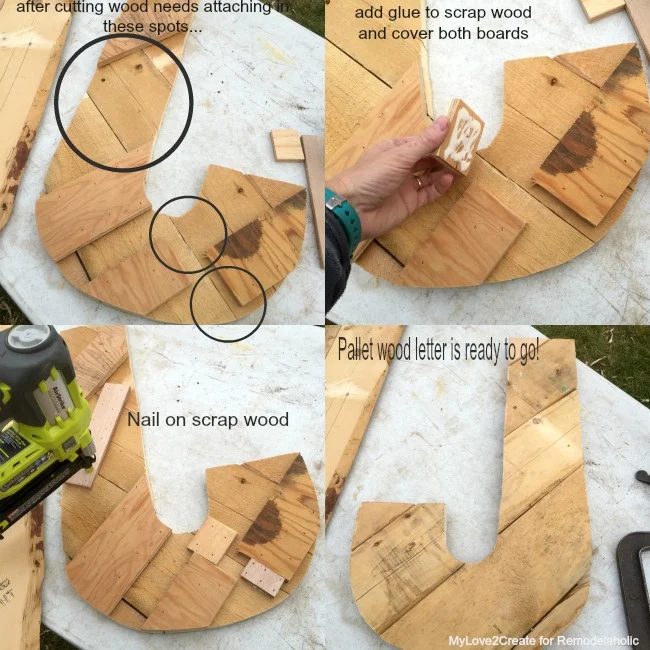 fixing letter after cutting -- I had no option it was so straightforward to make giant wood letters!