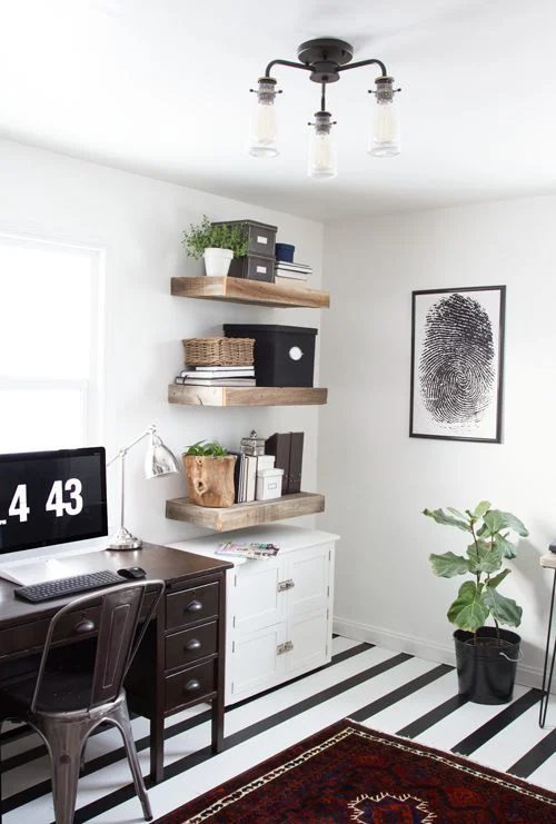 Rustic Modern Office Inspiration + Tips on @Bekob | Image Source: notjustahousewife.net Photo Credit: Stacy Risenmay