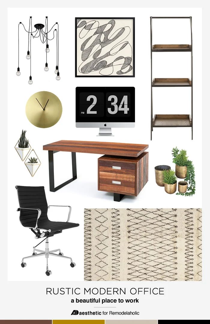 Rustic Modern Office Moodboard