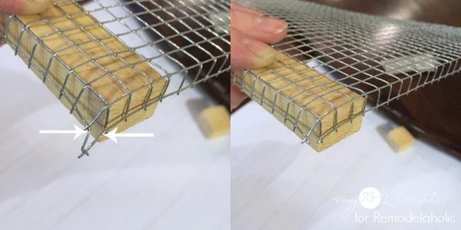cutting edges of bent hardware cloth