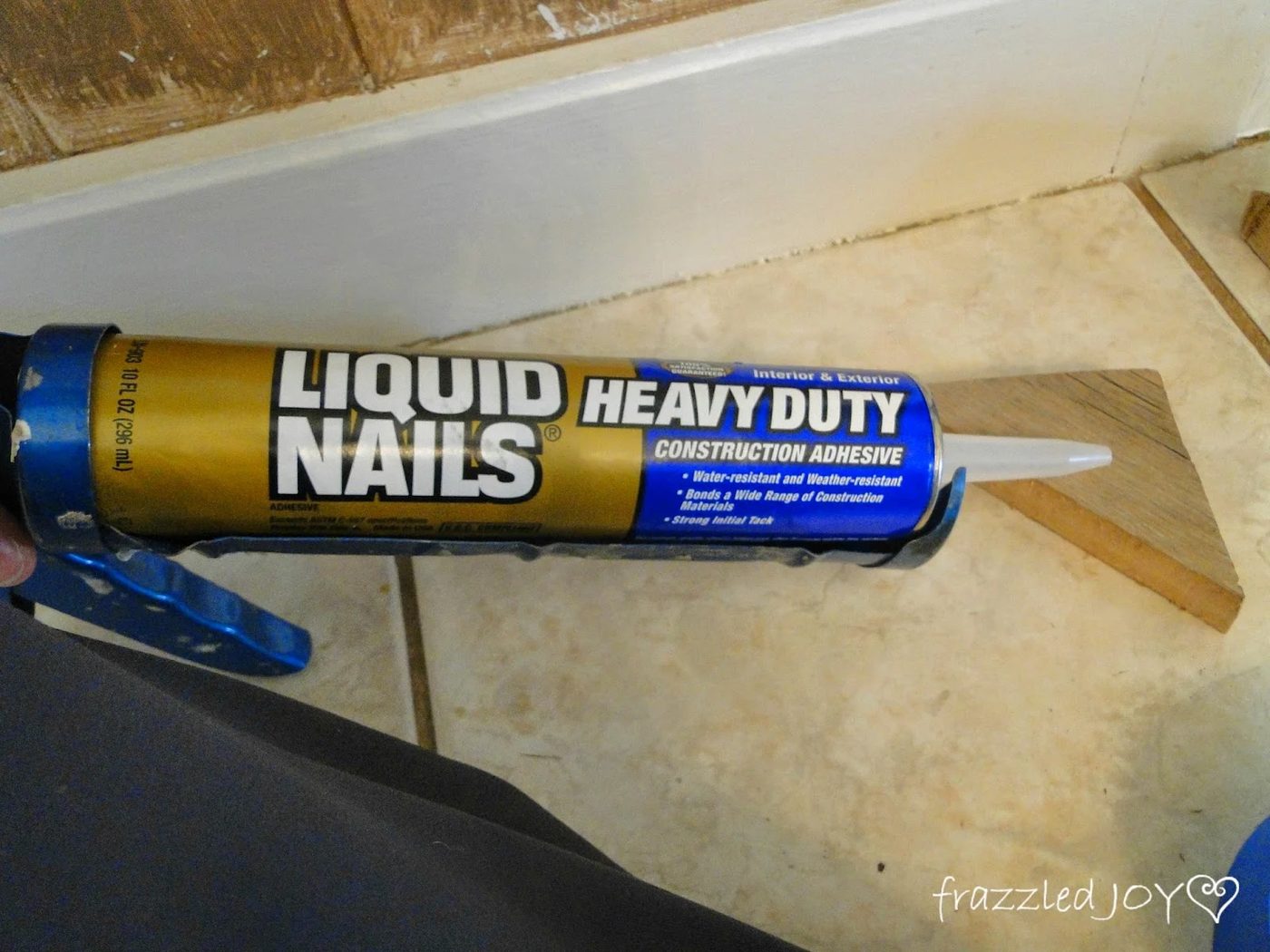 liquid nails for reclaimed wood kitchen island, Frazzled Joy on Bekob