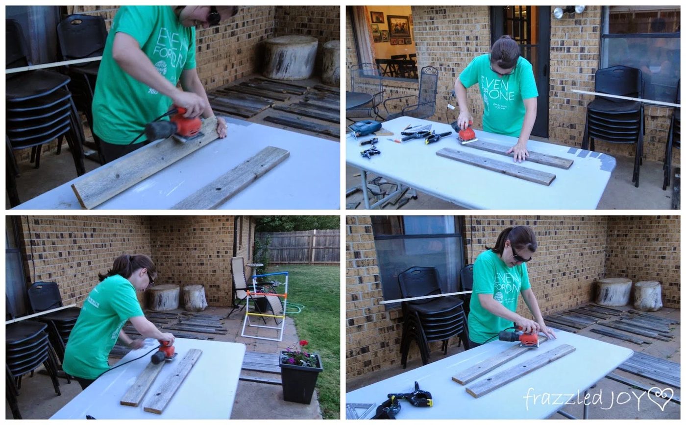prep old fence wood for kitchen island, Frazzled Joy on Bekob