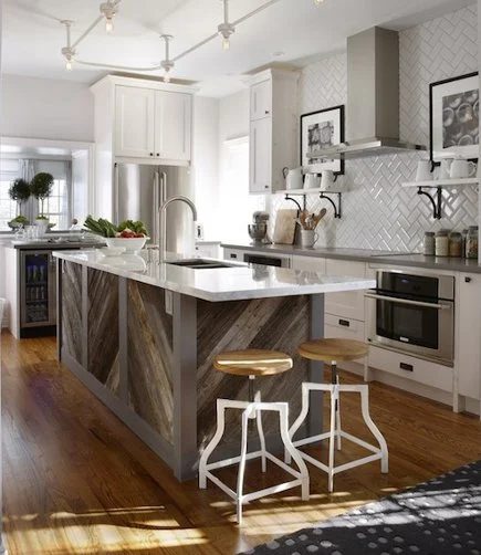 wood planked island inspiration