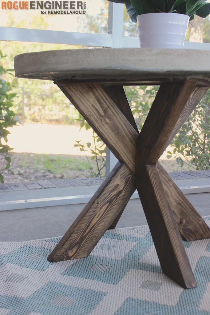 Handmade X-Brace Concrete Side Table Plans | Rogue Engineer for Bekob