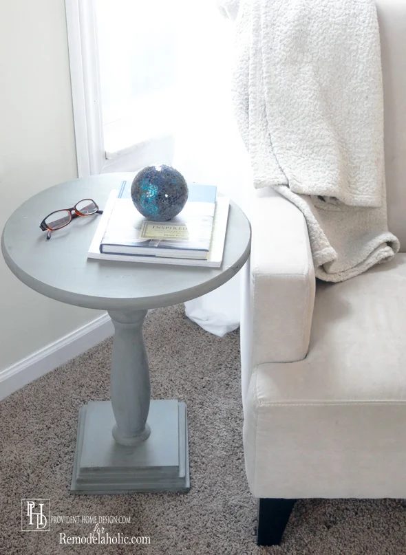 Handmade Pedestal End Table