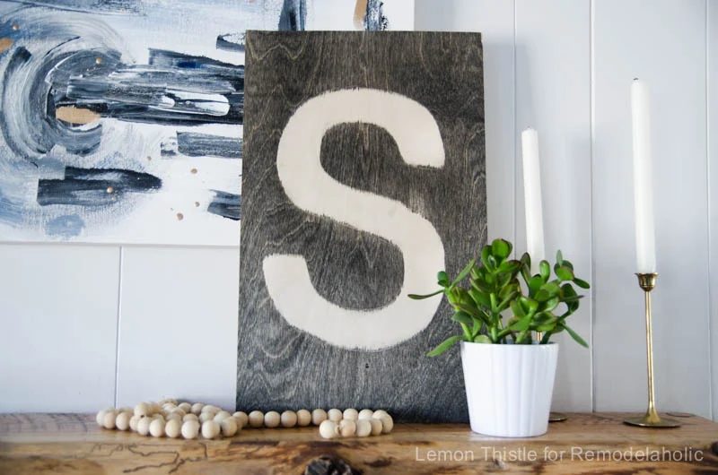 Handmade Plywood Sign- direct and striking- I love the stained effect on this!