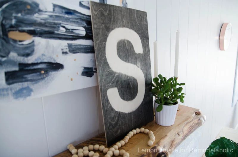 Handmade Plywood Sign- direct and striking- I love the stained effect on this!
