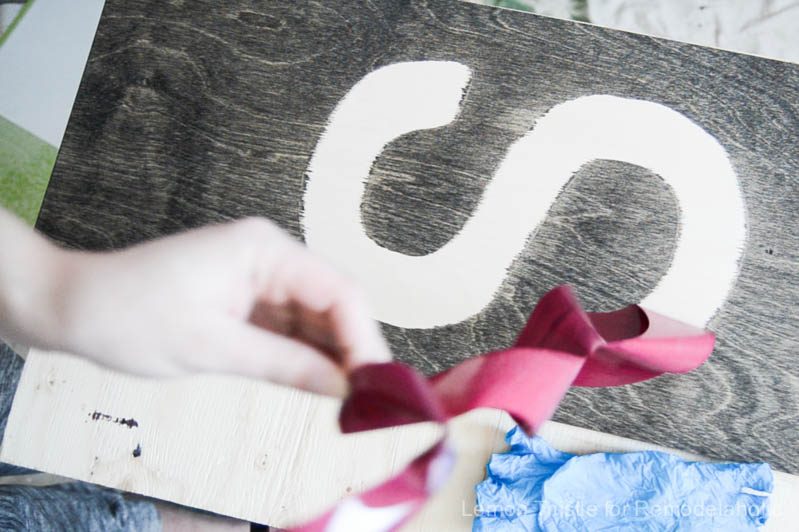 Handmade Plywood Sign- direct and striking- I love the stained effect on this!