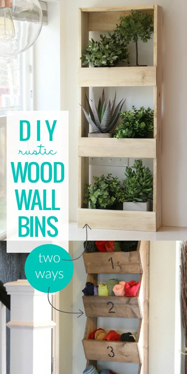 A rustic wood wall bin is the well fitted wall storage for hats and gloves, craft supplies, plants, bathroom toiletries, and more. Build an straightforward no-tools-required wall b