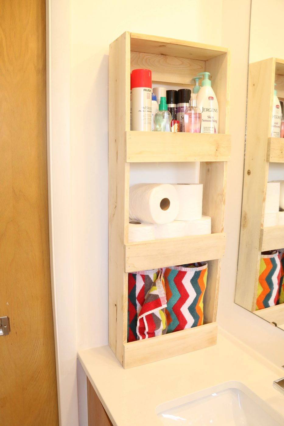 straightforward To Build Rustic Wood Wall Bin For Bathroom Storage #Bekob