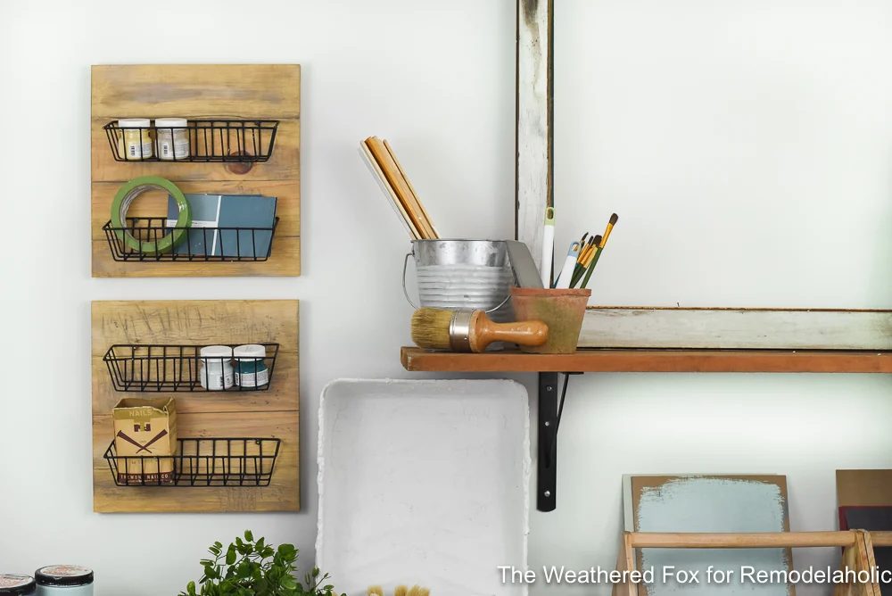Farmhouse Style Wire Wall Baskets (from Dollar Store Items)