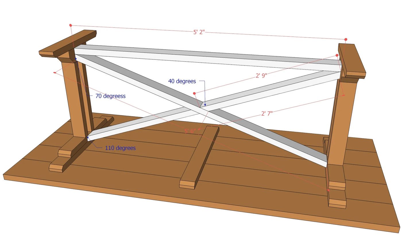 Build a striking rustic X dining table and matching bench. Free building plans that make it direct and straightforward to build your own table.