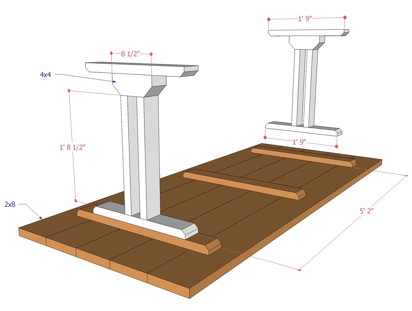 Build a striking rustic X dining table and matching bench. Free building plans that make it direct and straightforward to build your own table.