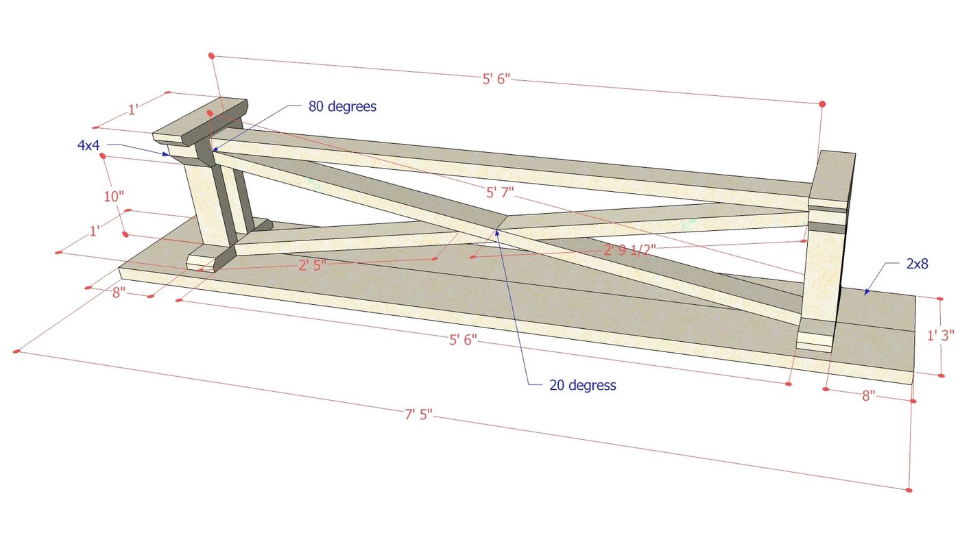 Build a striking rustic X dining table and matching bench. Free building plans that make it direct and straightforward to build your own table.