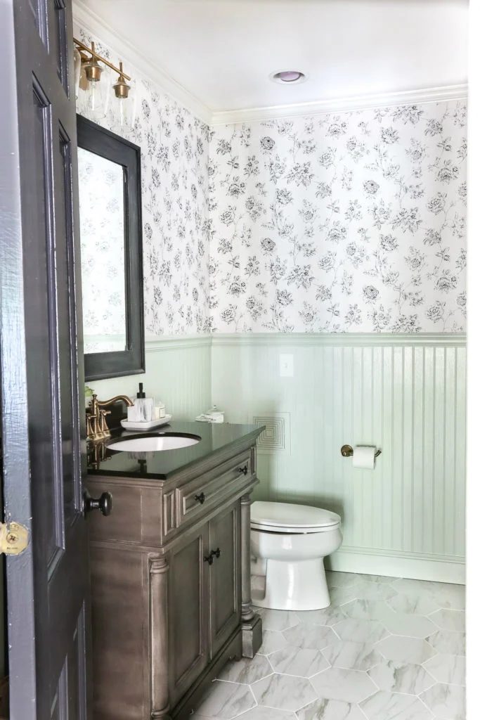 Aqua Meets Urban Powder Room Makeover Blesser House
