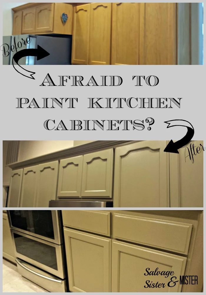 Paint kitchen cabinets by Salvage Sister and Mister featured on @Bekob