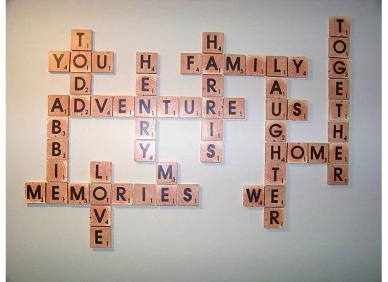 Handmade scrabble letter tiles family words from reader Abbie walkthrough by @Bekob