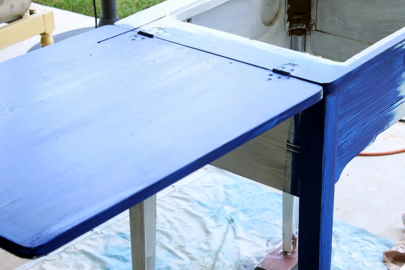 sewing cabinet painted sailboat blue, The Weekend Country Girl featured on Bekob