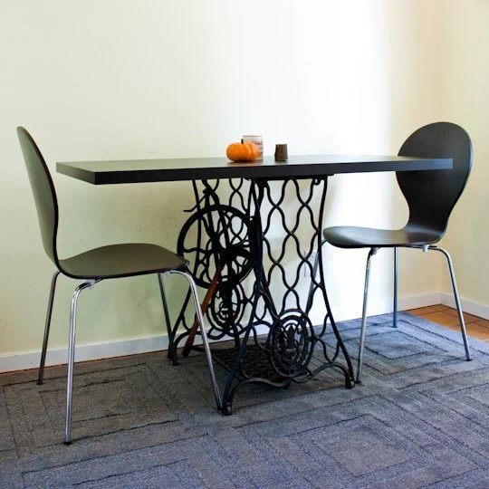 sewing table into dining table, via Apartment Therapy