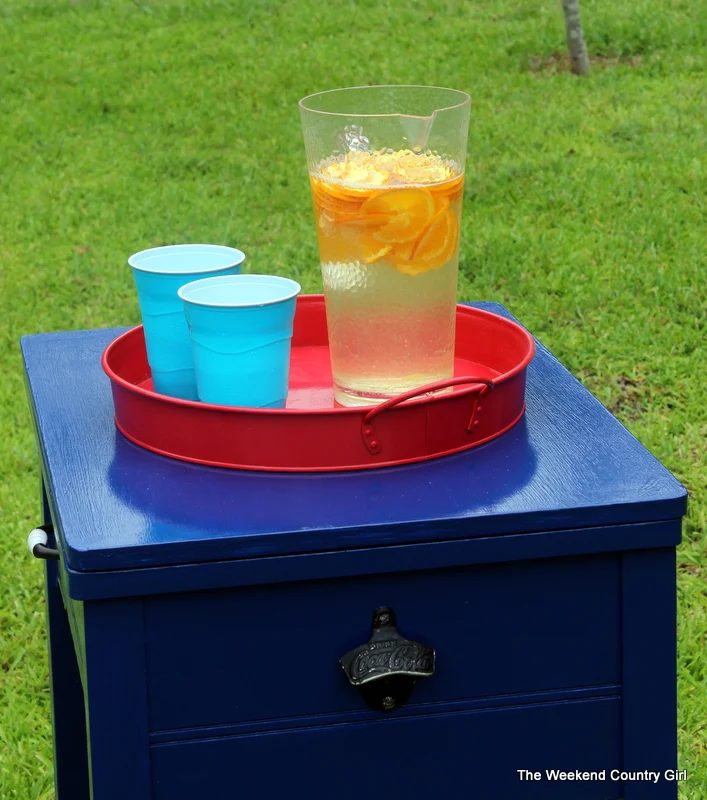 sewing table drink station with bottle opener, The Weekend Country Girl featured on Bekob