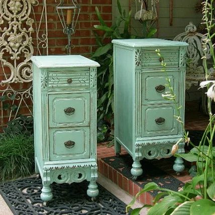 Shabby Chic Mid Century Nightstands