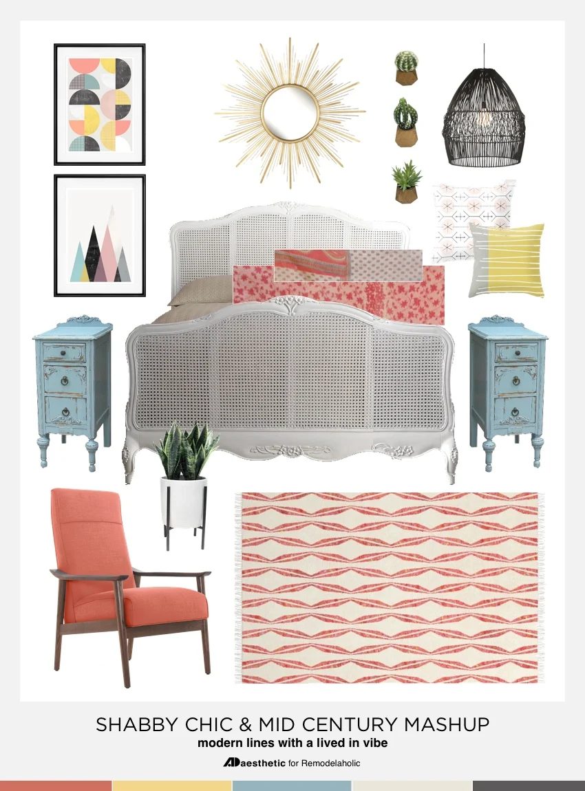 Shabby Chic Mid-Century Style Mashup | A bit of rustic style, a bit of vintage style, and a whole lot of color! Bekob.com