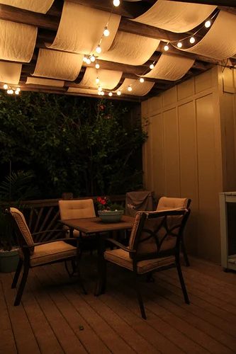 Handmade Pergola Shade Cloth From Canvas Drop Cloth With Lights, Anything Pretty On Bekob